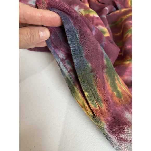 KATHMANDU Imports Women Tie Dye Long JUMPSUIT One Size Purple Tie Straps Pockets - Picture 4 of 6